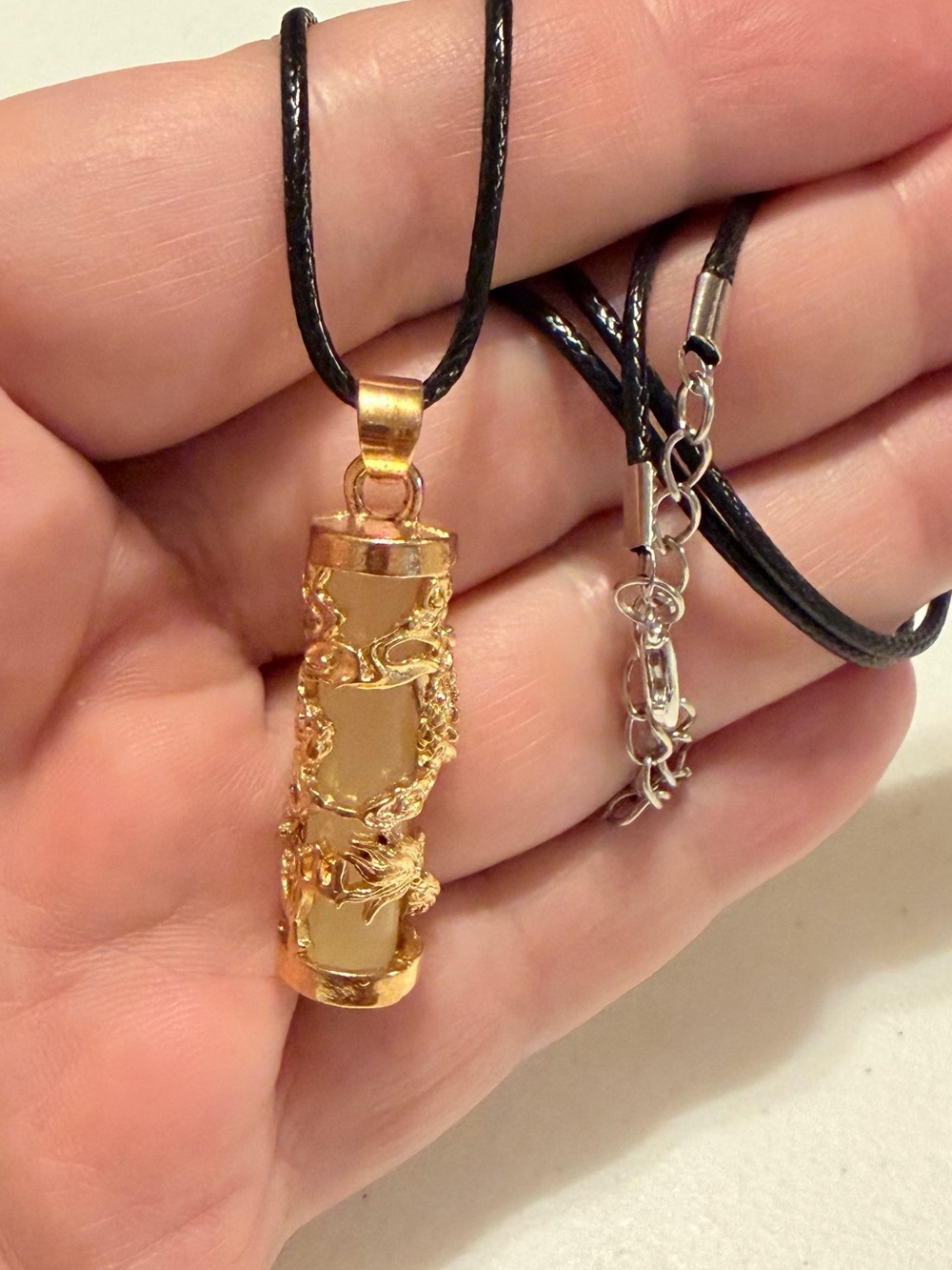 Clow In Dark Cold White Dragon Pendant Necklace. (Unisex)